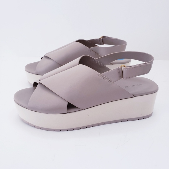 Vince Shoes - Vince Jeneya Leather Platform Slingback Sandals